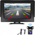 Wireless Backup Camera with Monitor Kit 4.3“ Reverse System HD 1080P Rear View Camera for Trucks, Van, Camping Car, SUV, Pickup, Waterproof Super Night Vision Grid Lines Reversing Automatic Display Pack of 2