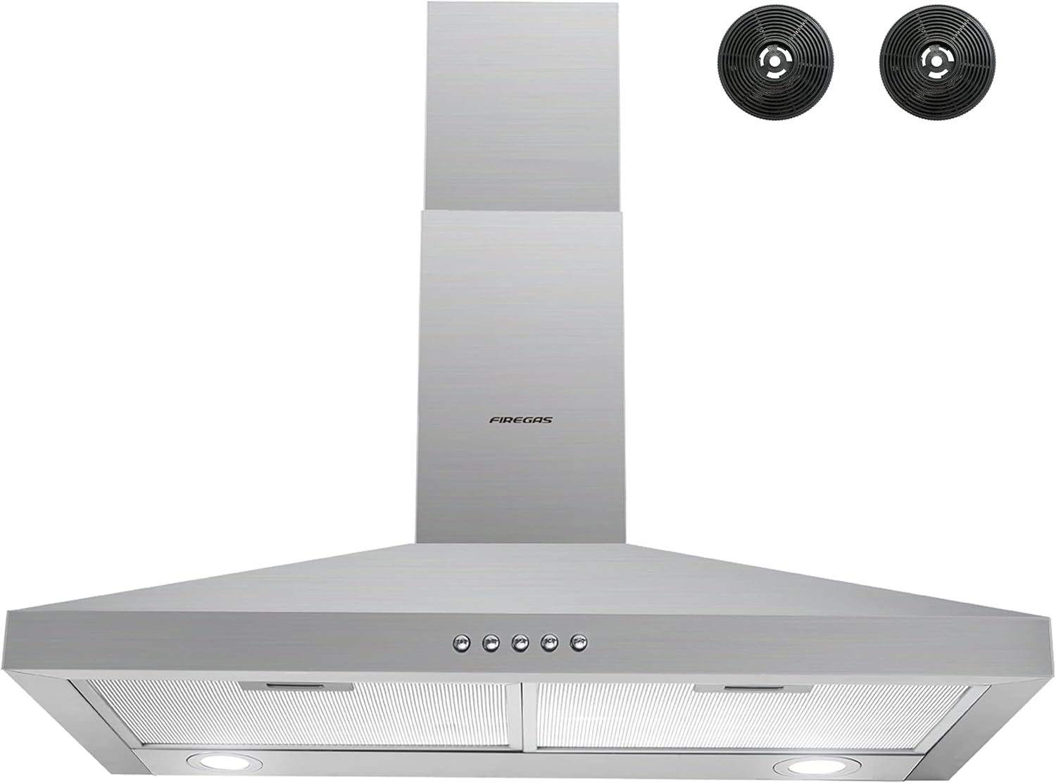 FIREGAS 30 inch Wall Mount Range Hood, Stainless Steel, 3 Speed Exhaust Fan N699