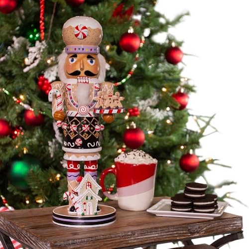 Kurt Adler 16-Inch Wooden Gingerbread Christmas Nutcracker Brown/Beige P61668