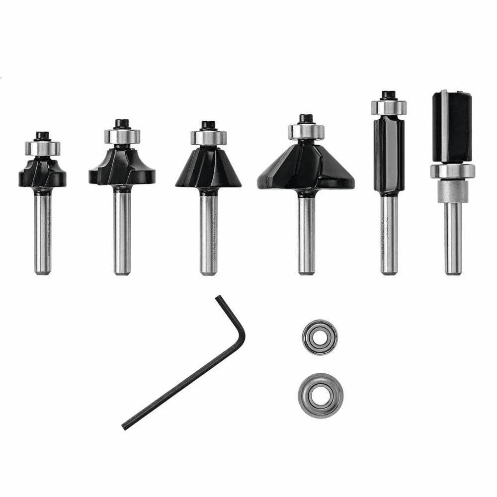 Bosch Genuine 6 pc. Carbide-Tipped Trim and Edging Router Bit Set - RBS006TES