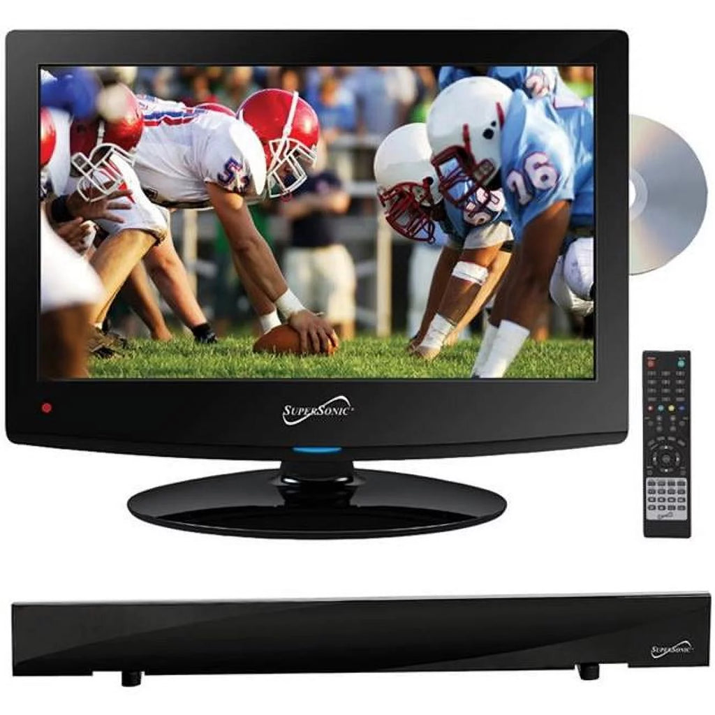 Supersonic 15.6" Class, HD LED TV/DVD Combo, 720p, 60Hz (SC-1512) and SC-612 HDTV Flat Digital Antenna