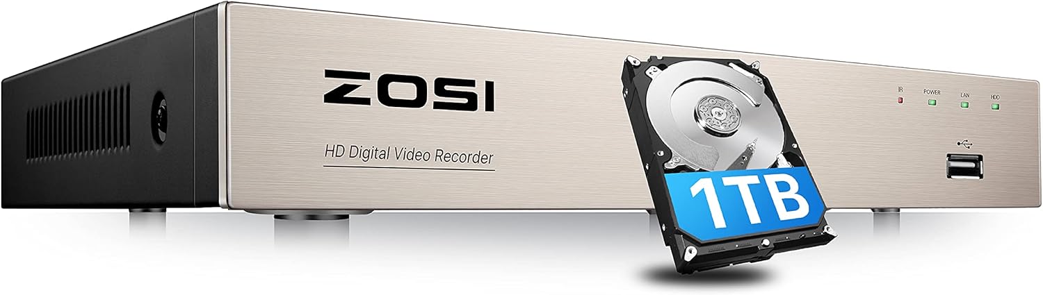 ZOSI 5MP H.265+ 16CH Surveillance DVR Recorder with 2TB Hard Drive M35768