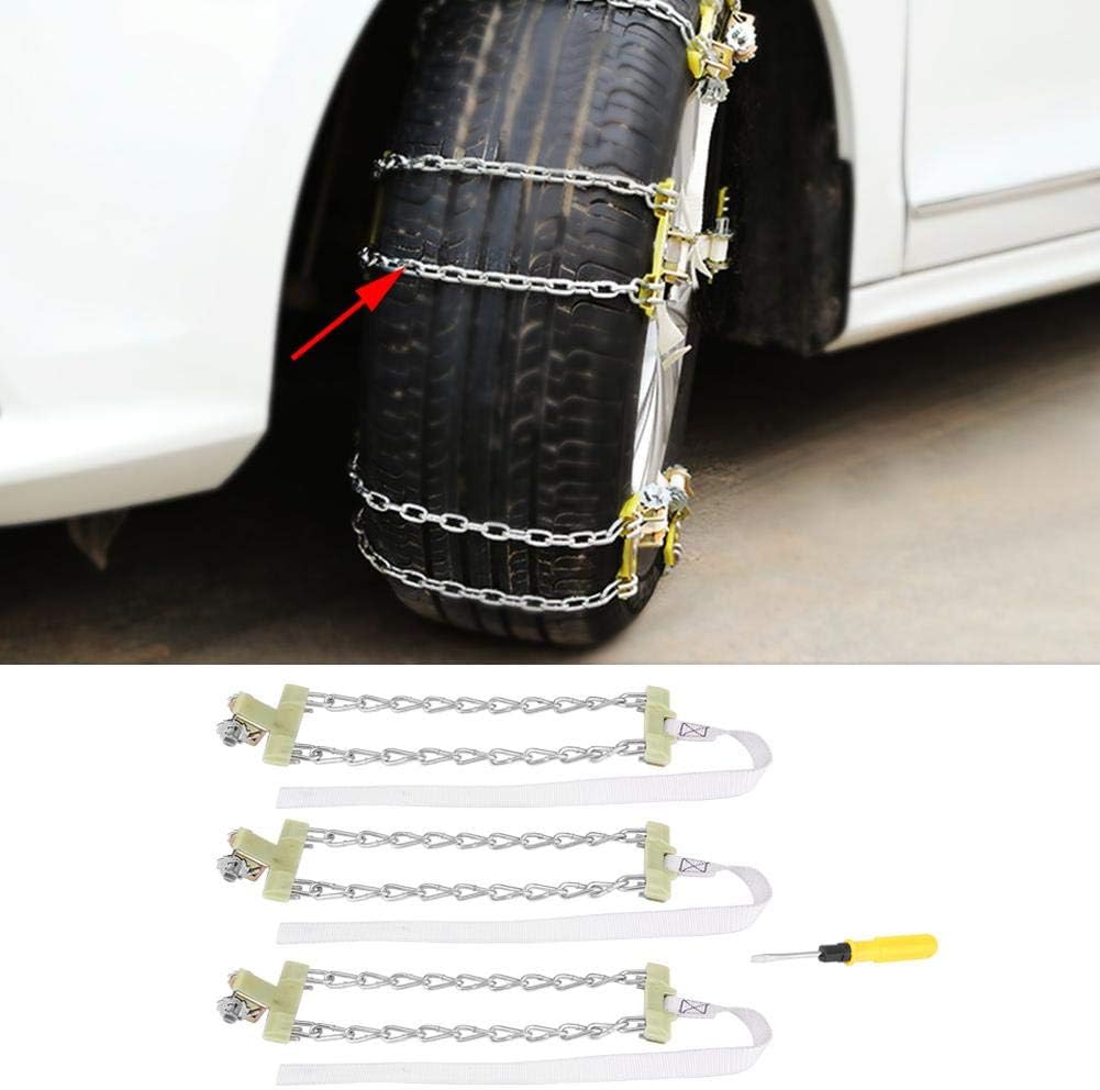 Tbest Tire Snow Chain Anti-skid Steel for Car Truck (Large) Pack of 2 H808141