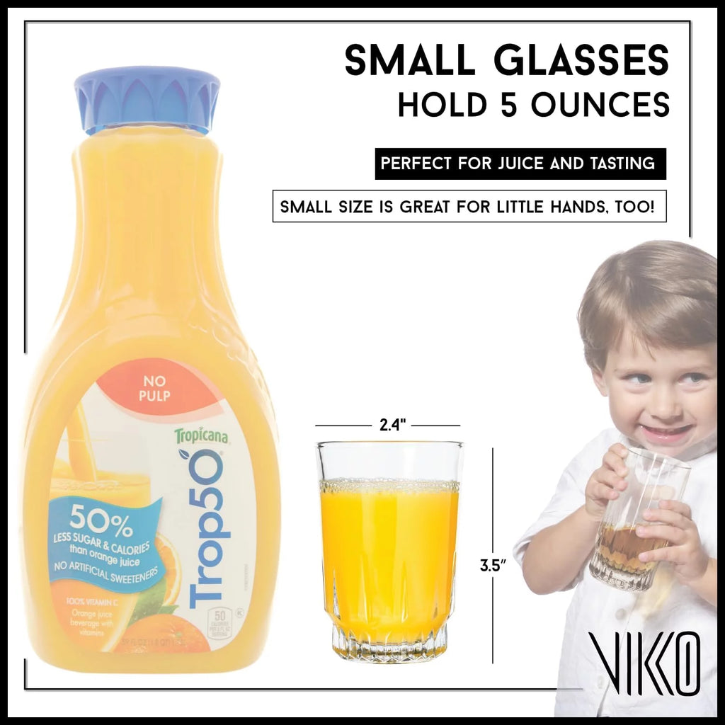 5 Ounce Juice Glasses, Heavy Base, Set of 6 F496
