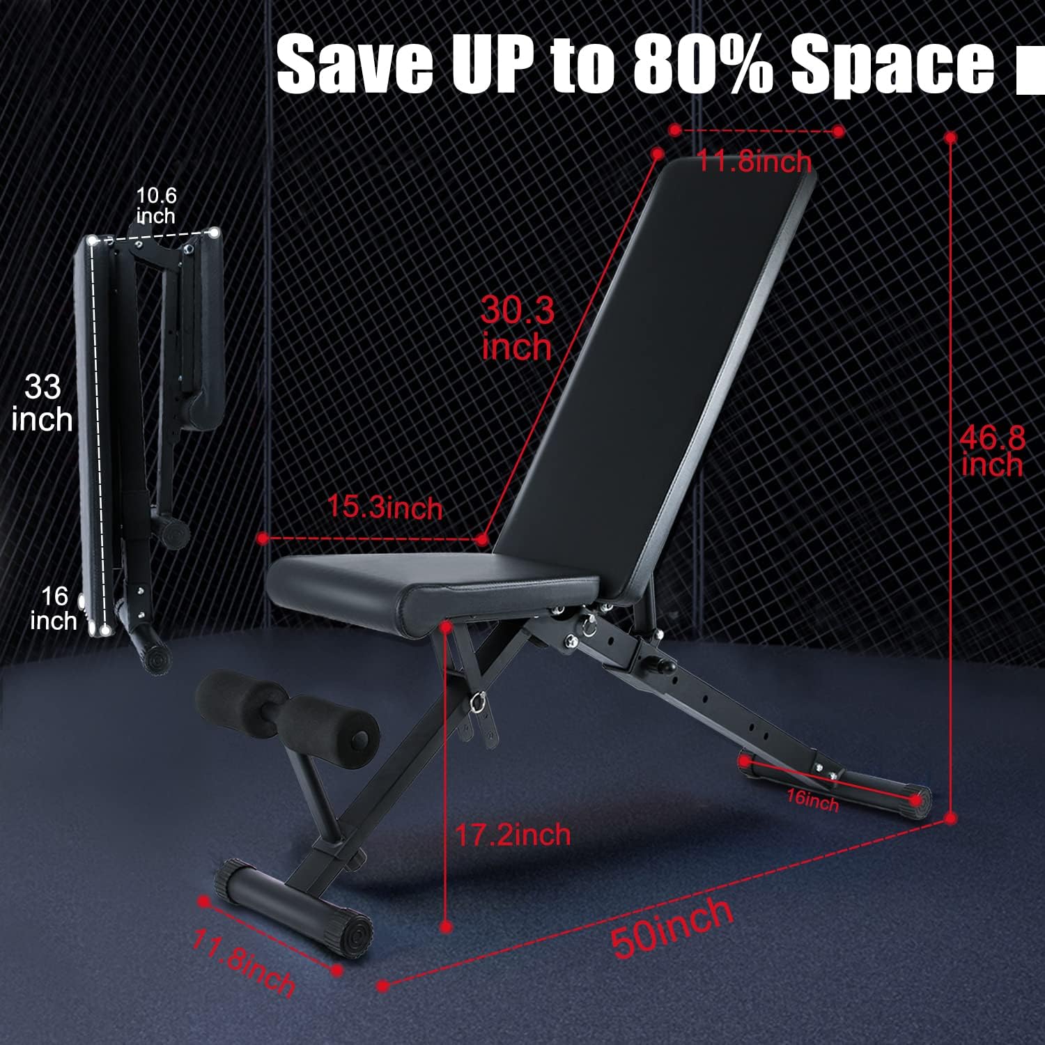 5Billion Fitness Adjustable Weight Bench for Home Gym K234