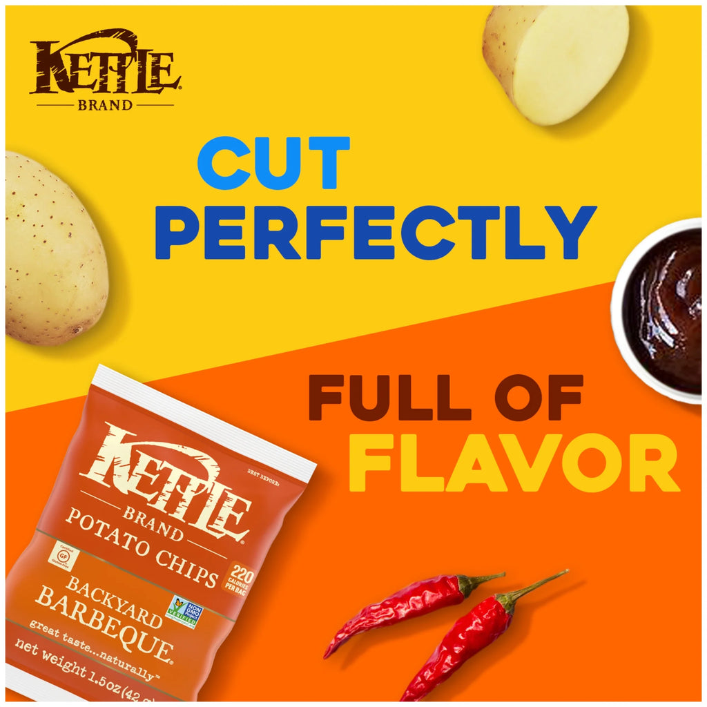 Kettle Brand Potato Chips, Barbeque, 1.5 oz Snack Bag T13118