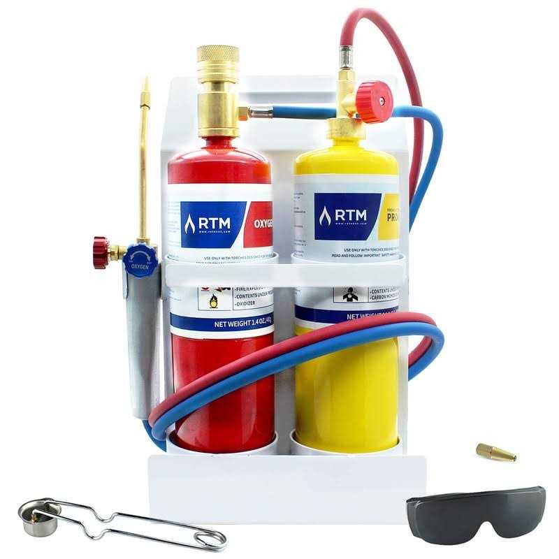 RTMMFG Oxygen MAPP Torch Kit Portable Cylinder Metal Stand U101577