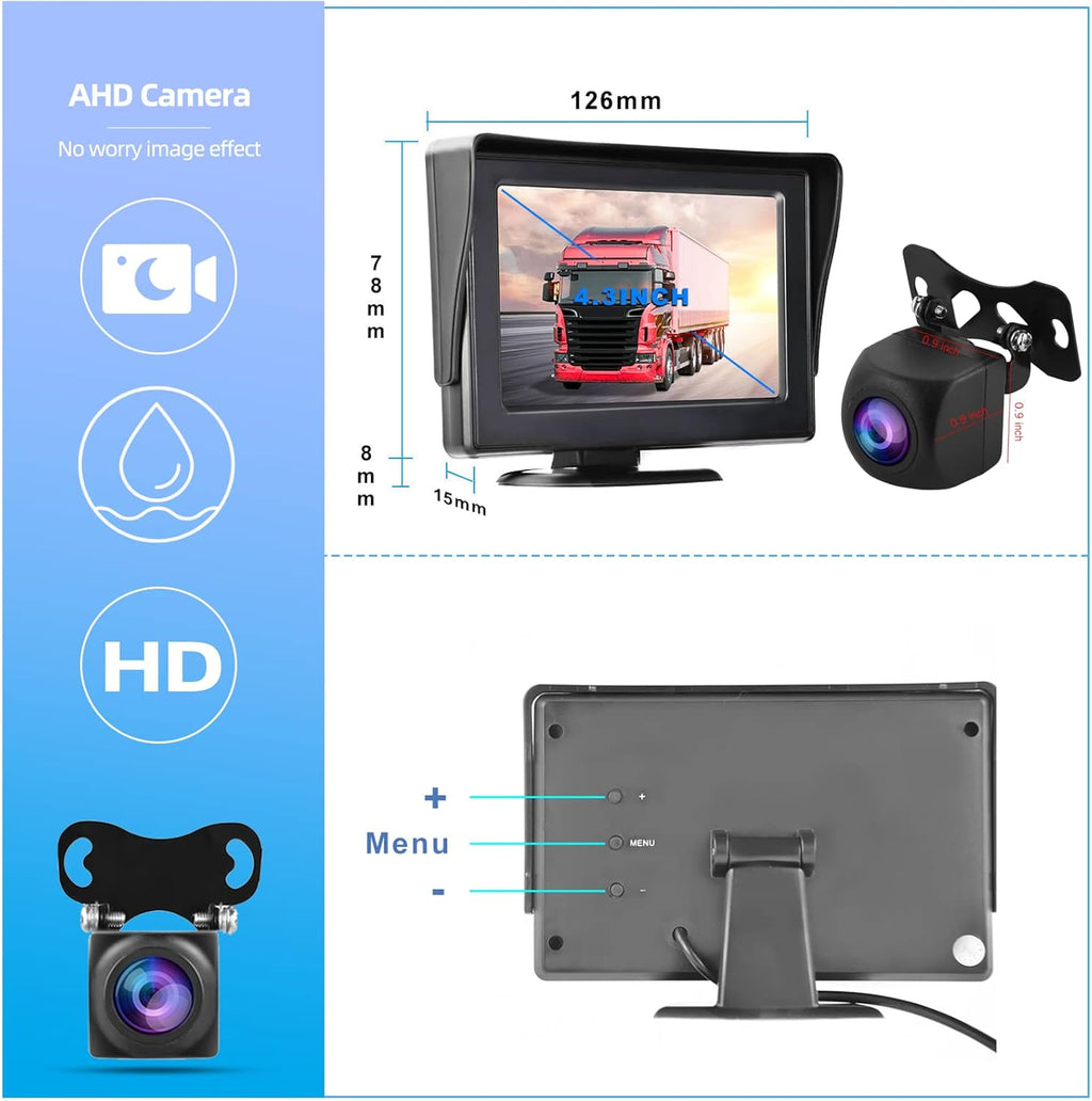 Wireless Backup Camera with Monitor Kit 4.3" HD 1080P for Trucks, Vans, SUVs, Pickup G257