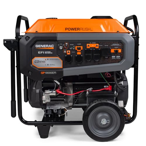 Generac 8000-Watt Gas-Powered Portable Generator with Electric Start, Orange/Black H399