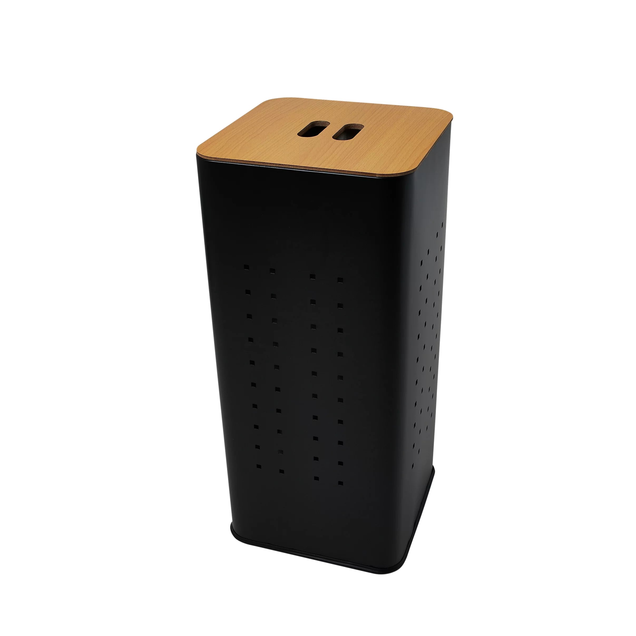 Steel Laundry Hamper with Lid, Matte Black
