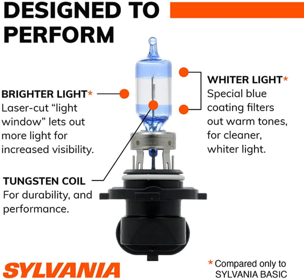 SYLVANIA 9005 SilverStar Ultra Halogen Headlight Bulb, High Beam, Low Beam and Fog Replacement, Pack of 2 Y5230
