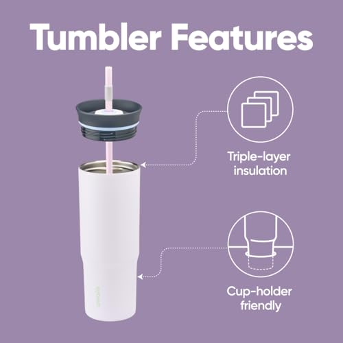 Owala Stainless Steel Insulated Travel Tumbler 40 oz Dusty Pink X1735