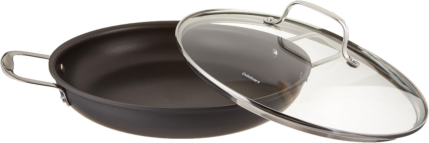 Cuisinart Chef's Classic Nonstick Hard-Anodized 12-Inch Everyday Pan with Cover, 2-Pack X3188