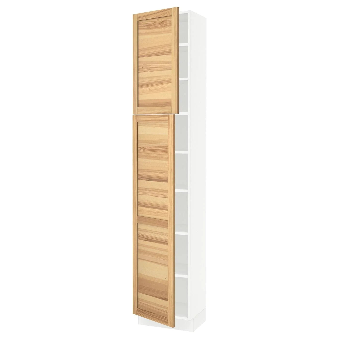 IKEA - SEKTION High Cabinet with shelves/2 Doors, white/Torhamn Ash, 18x15x90 29369399