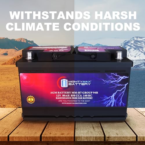 Mighty Max Battery MM-H5 Start and Stop Car Battery, Group Size 47, 12V 60 AH, AGM E711958