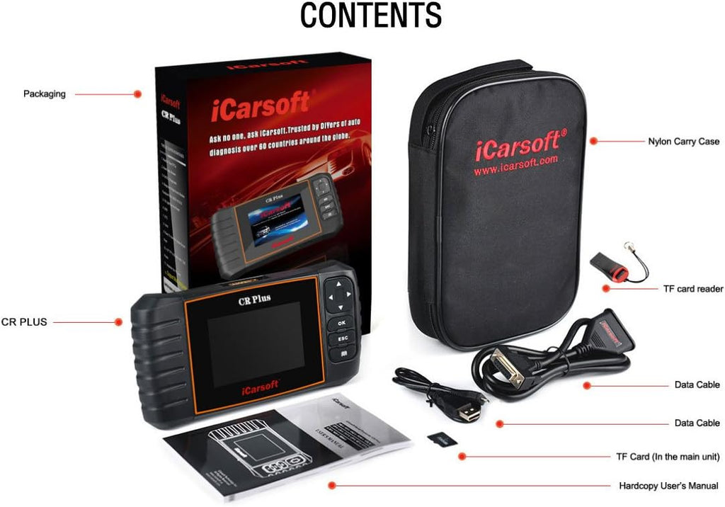 iCarsoft CR Plus OBD2 diagnostic scanner for multi brand vehicles T5669