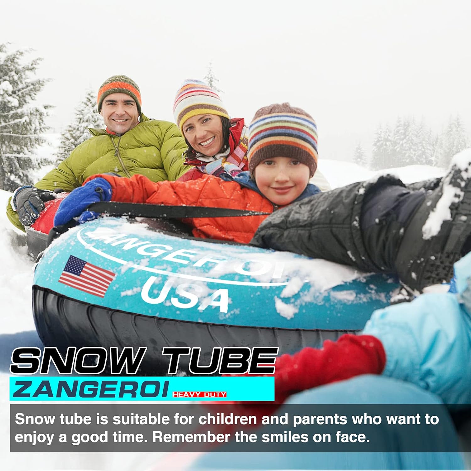 Heavy Duty Inflatable Snow Tube 45 inch for Kids and Adults V554
