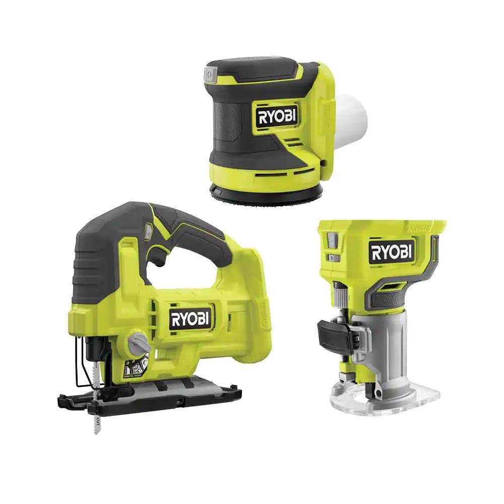 Ryobi ONE+ 18V Cordless 3-Tool Combo Kit with Jig Saw, Router and Random Orbit Sander - Shop Hardware Tools Online Store
