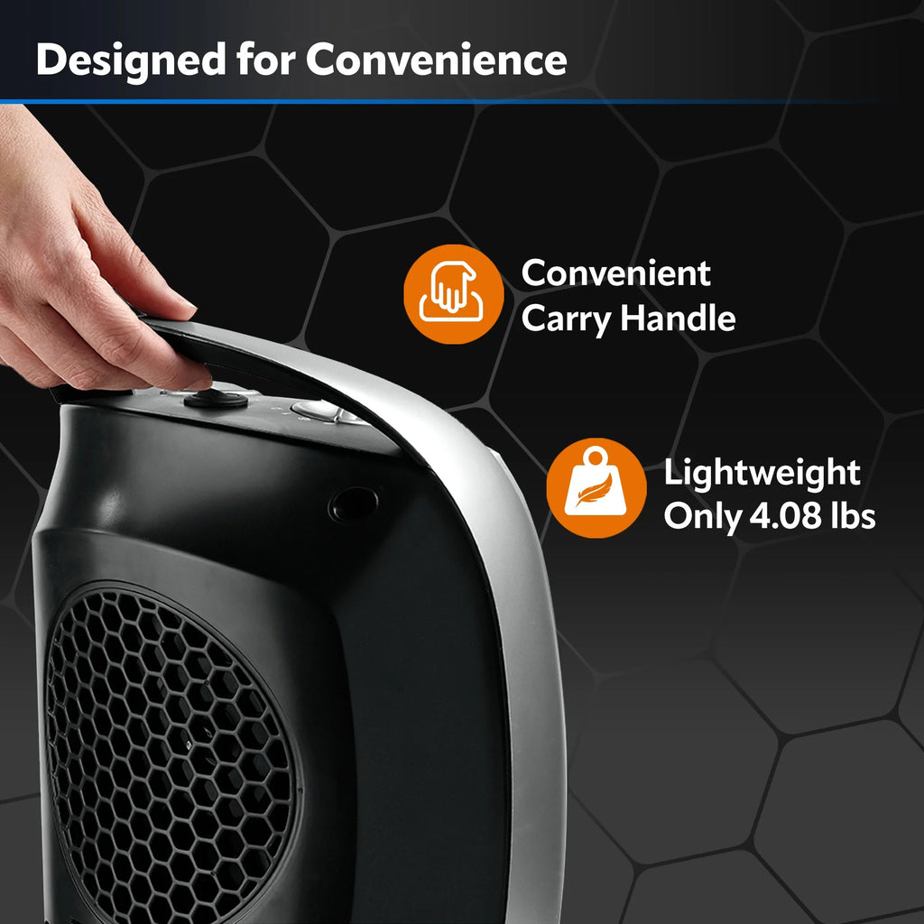 Lasko 12" 1500W Oscillating Ceramic Tabletop Space Heater with Thermostat, Gray K70412