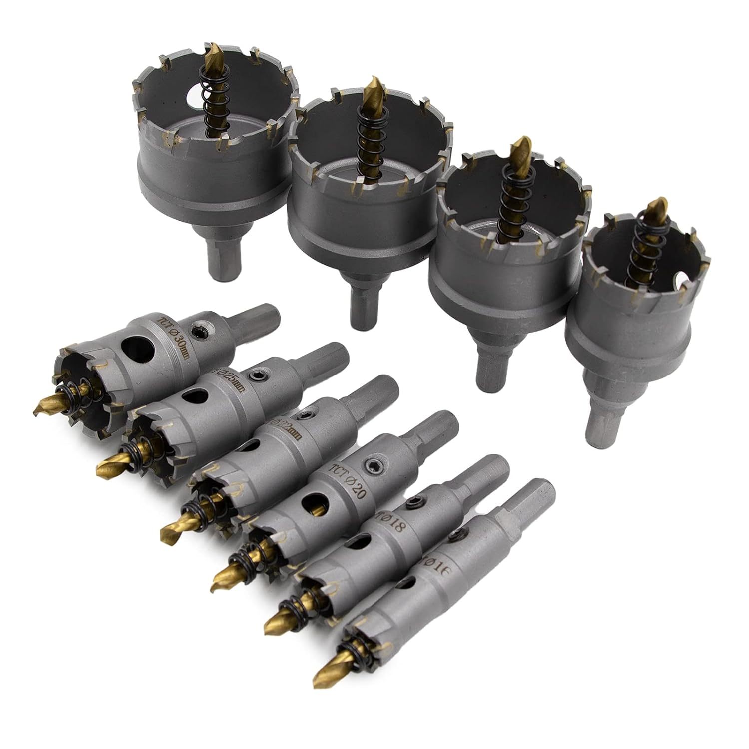 REETAI-FOUR 13Pcs TCT Hole Saw Kit, Tungsten Carbide Tipped, Heavy Duty for Stainless Steel O811088