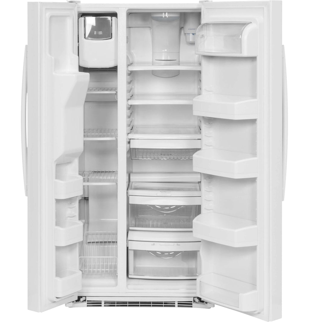GE Appliances GSS23GGKWW 33 Inch Freestanding Side by Side Refrigerator White C938