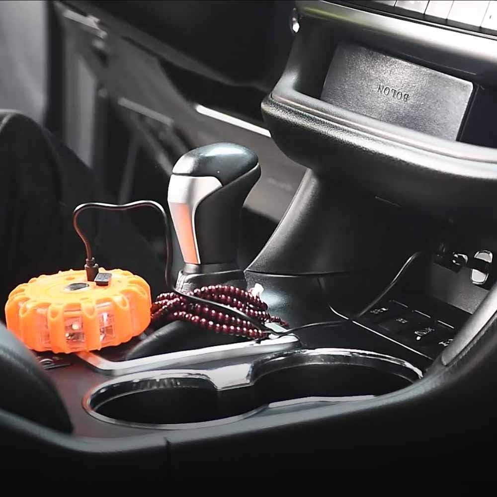 USB Rechargeable LED Road Flares Emergency Kit with Magnetic Hazard Lights and Window Breaker Z436157