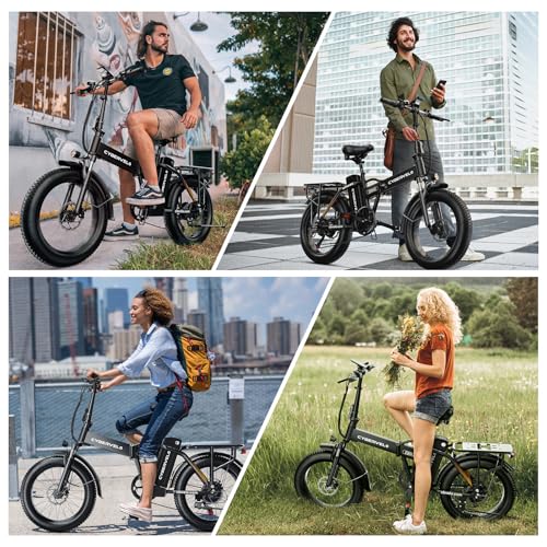 1000W Folding Electric Bike 48V 20.8AH Removable Battery 20" Fat Tire for Adults A175