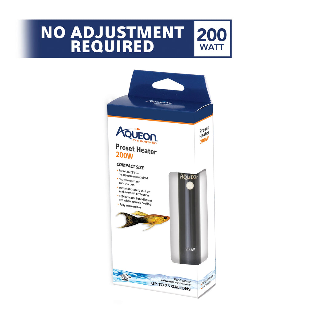 Aqueon Preset Aquarium Heater 200W Black C6130