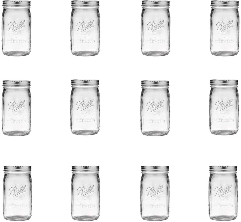 Ball Wide Mouth Quart 32 oz Jars with Lids and Bands, 3 Pack of 12 S545809