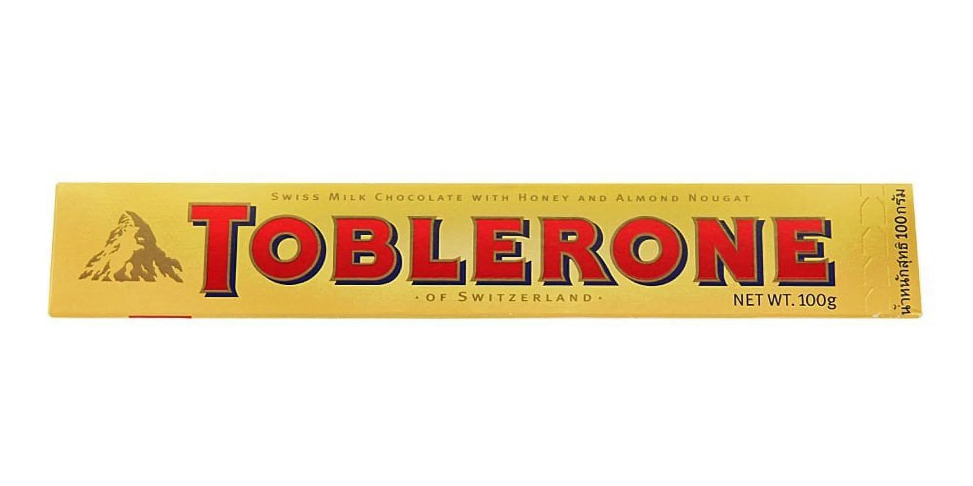 TOBLERONE Swiss Milk Chocolate with Honey and Almond Nougat, 3.5 oz, 6 Bars B40750