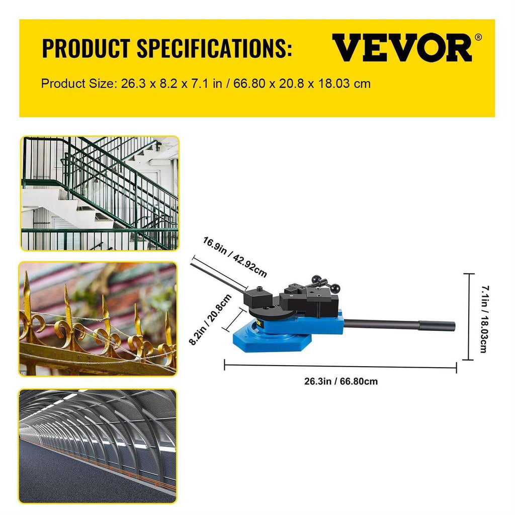 VEVOR SBG-40 Metal Scroll Bender High-Hardened Steel Universal Rod Bender K82186