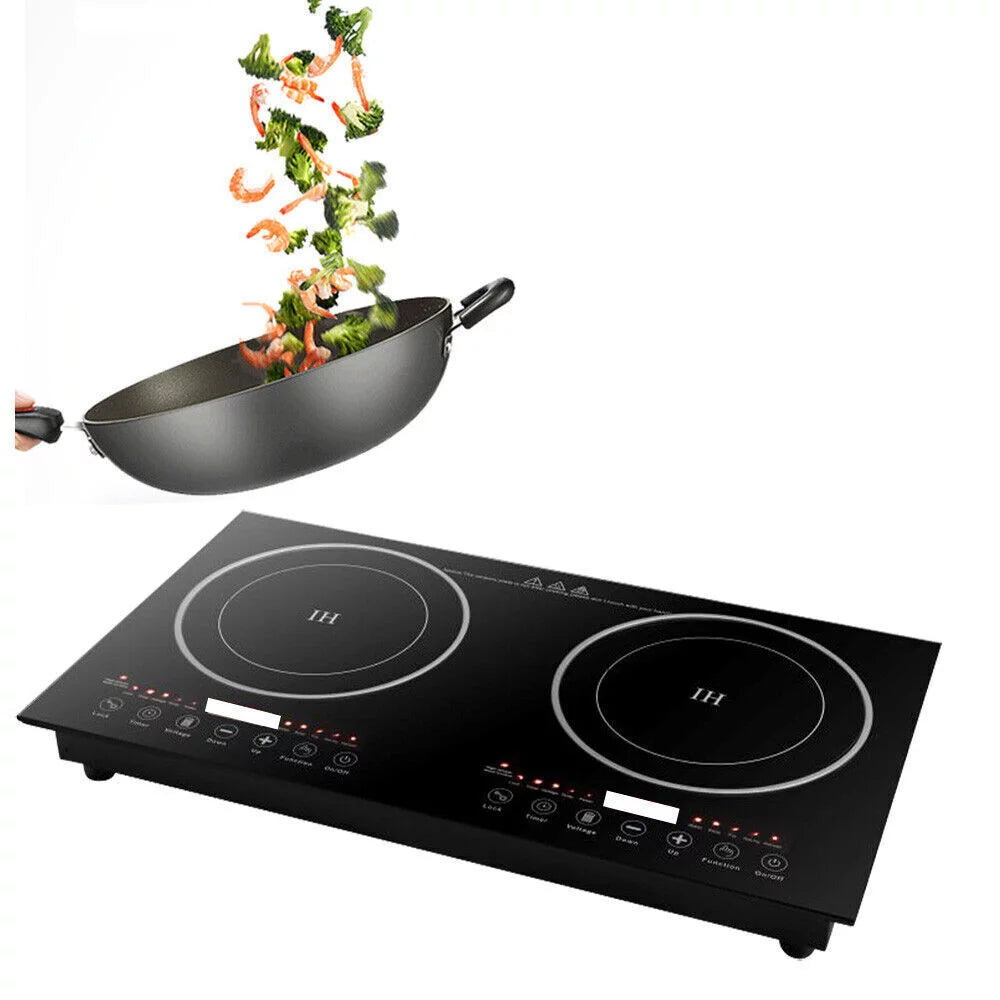 Portable Electric Induction Cooktop, 2-Burner Tempered Glass, 2400W R29024