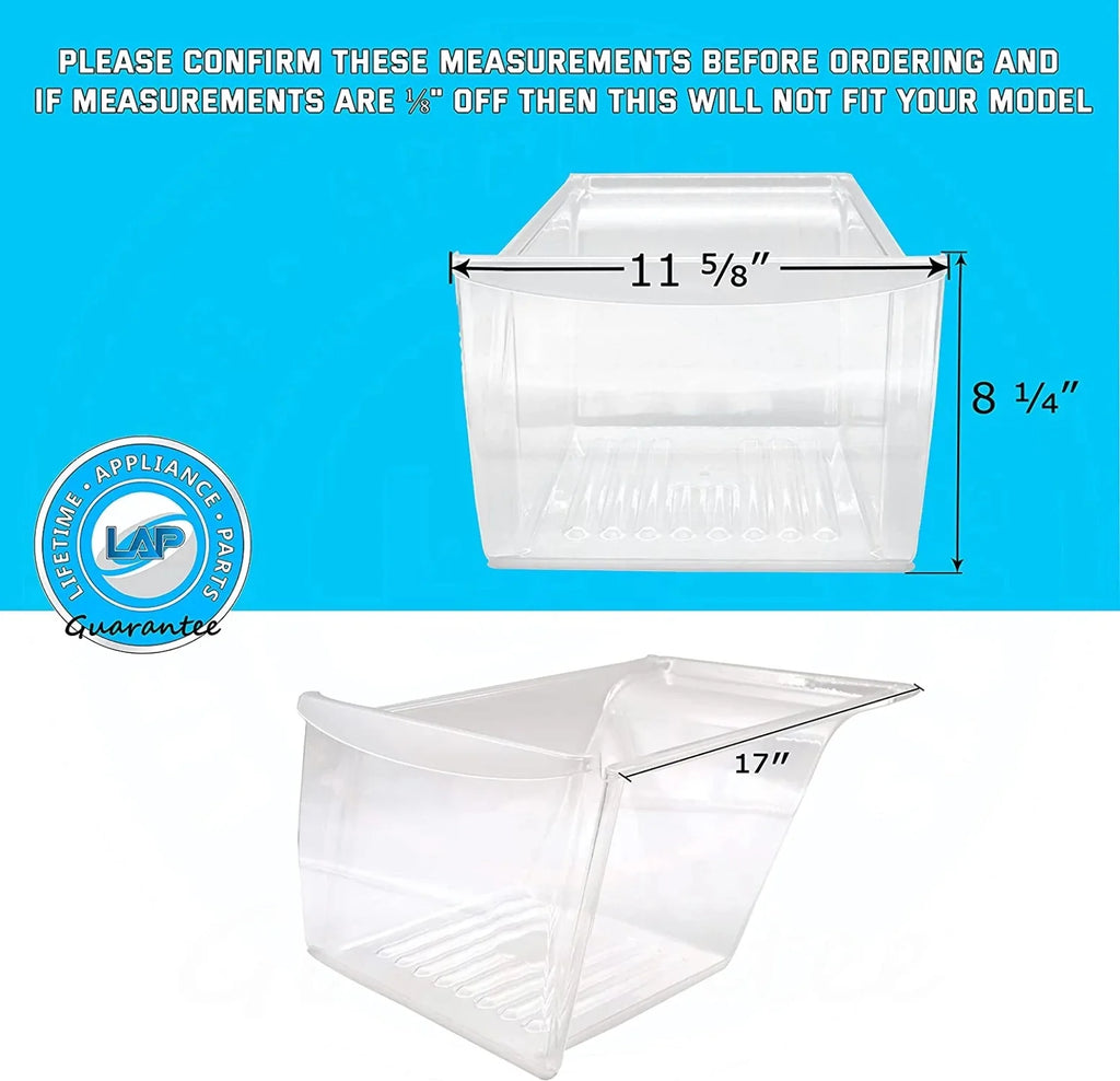 Lifetime Appliance 240337103 Crisper Bin Compatible with Frigidaire Refrigerator P811595