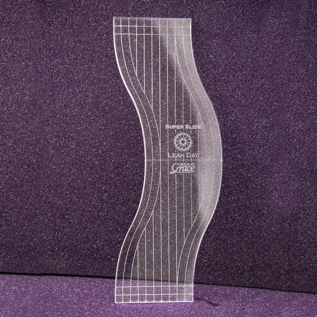 Super Slide Ruler - 1/4" Super Slide Ruler For Deep Curves - Quilting Ruler For Domestic Sewing Machines - Quilting Ruler Template - Quilting Ruler - Quilting Ruler From The Grace Company