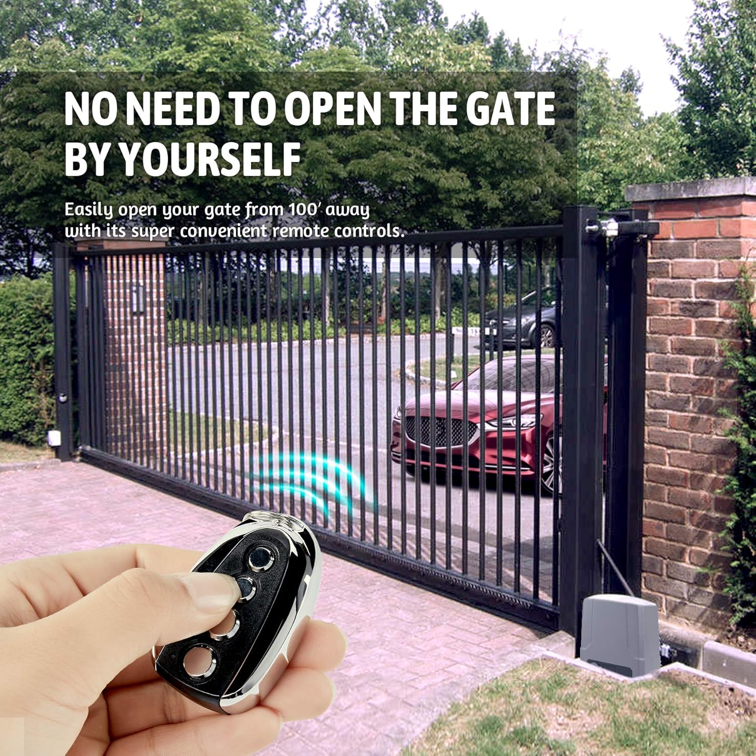 CO-Z Automatic Sliding Gate Opener with Backup Battery for Gates Up to 40 Feet E297018