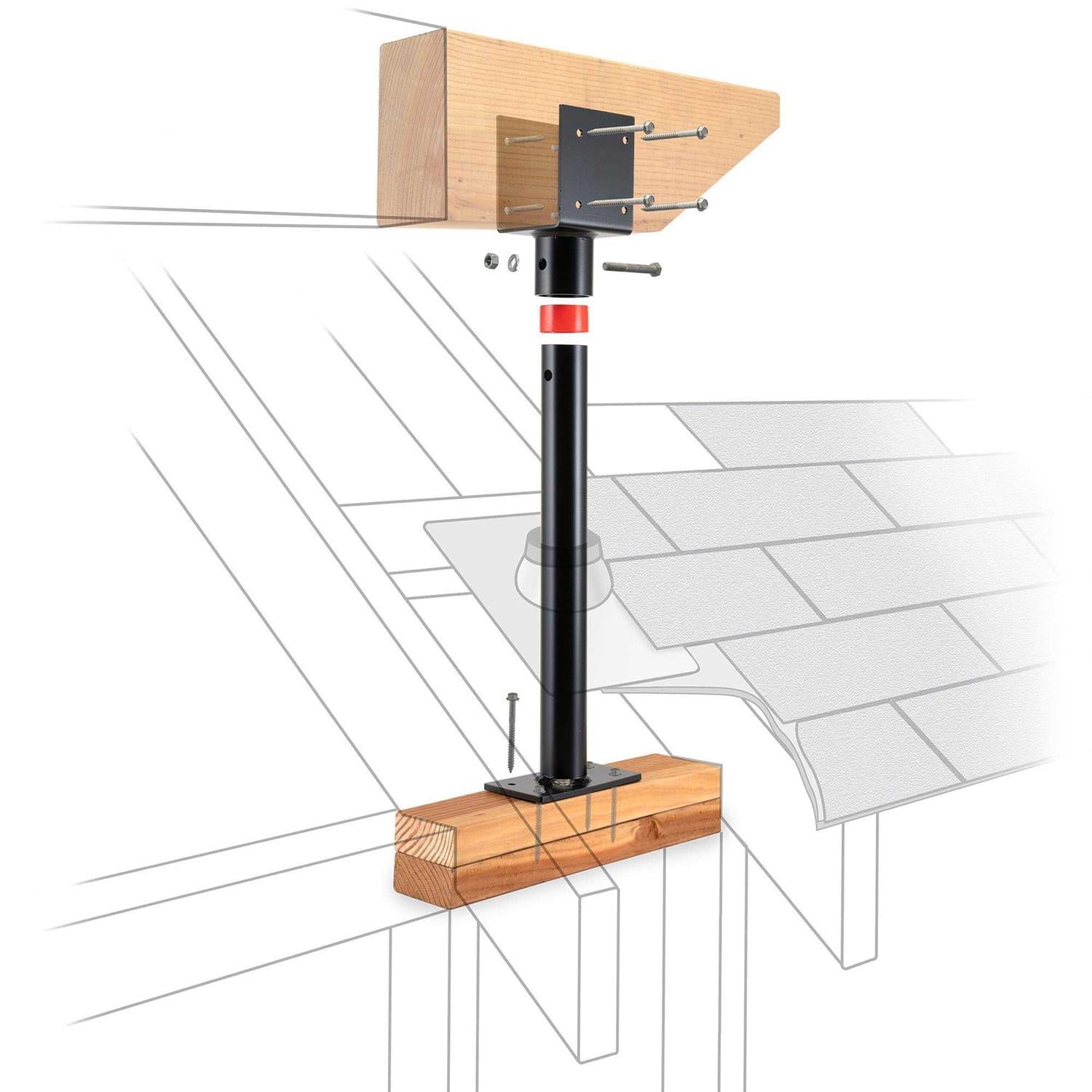 Skylift SK18-B 18" Roof Riser 3-1/2" Saddle Black F90507
