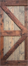 28/36/38/42inx 84in K Series Knotty Pine Wood Interior Sliding Barn Door Slab (38in.X84in., Brown/Walnut)