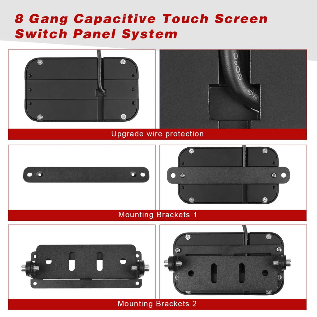 6 Gang Switch Panel Kit with Relay System for Car Marine Boat ATV UTV Truck R242