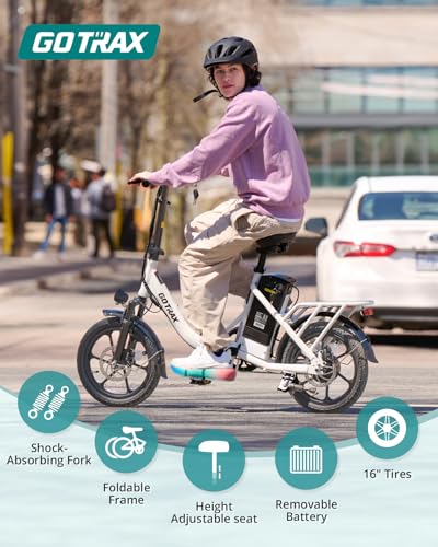 Gotrax 16" Folding Electric Bike, 28-Mile Range, 500W Peak, Removable Battery Y5716