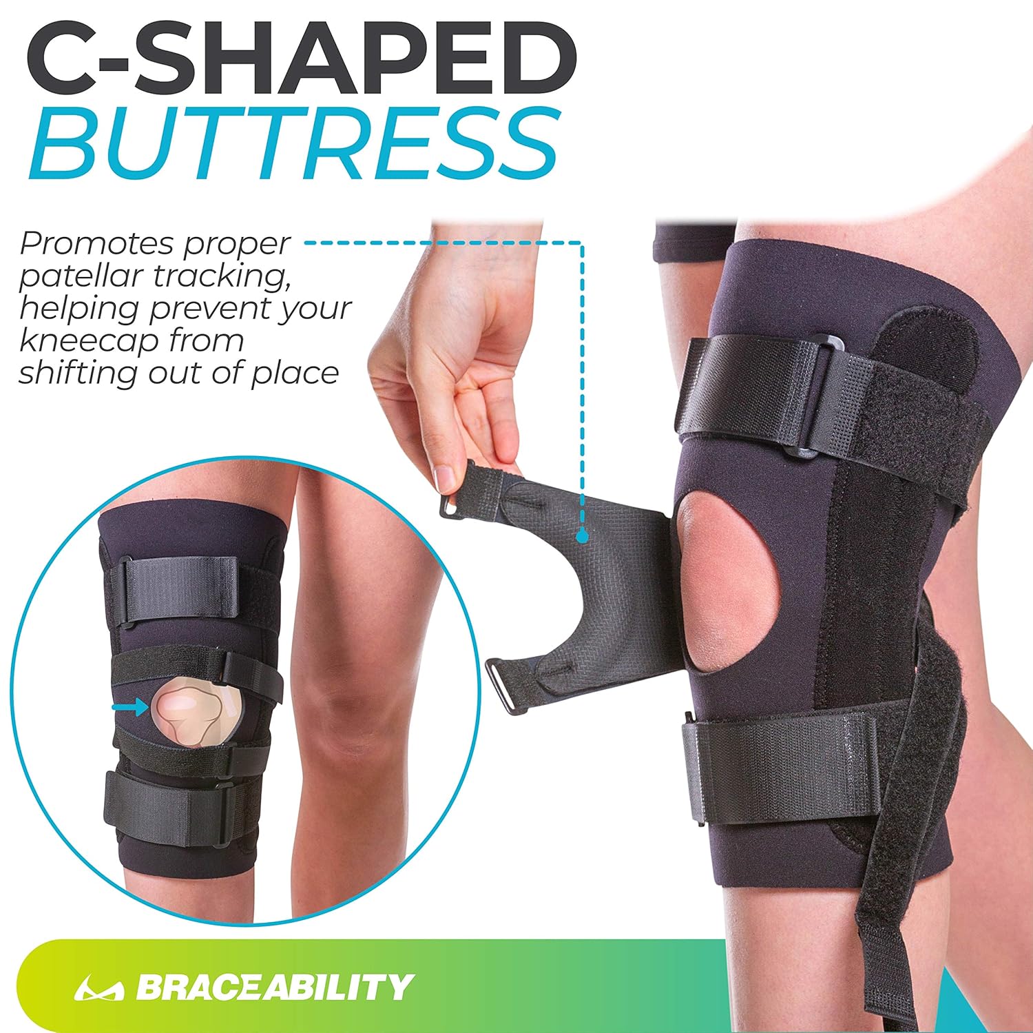 BraceAbility J Patella Knee Brace 4XL Pack of 2 K7863