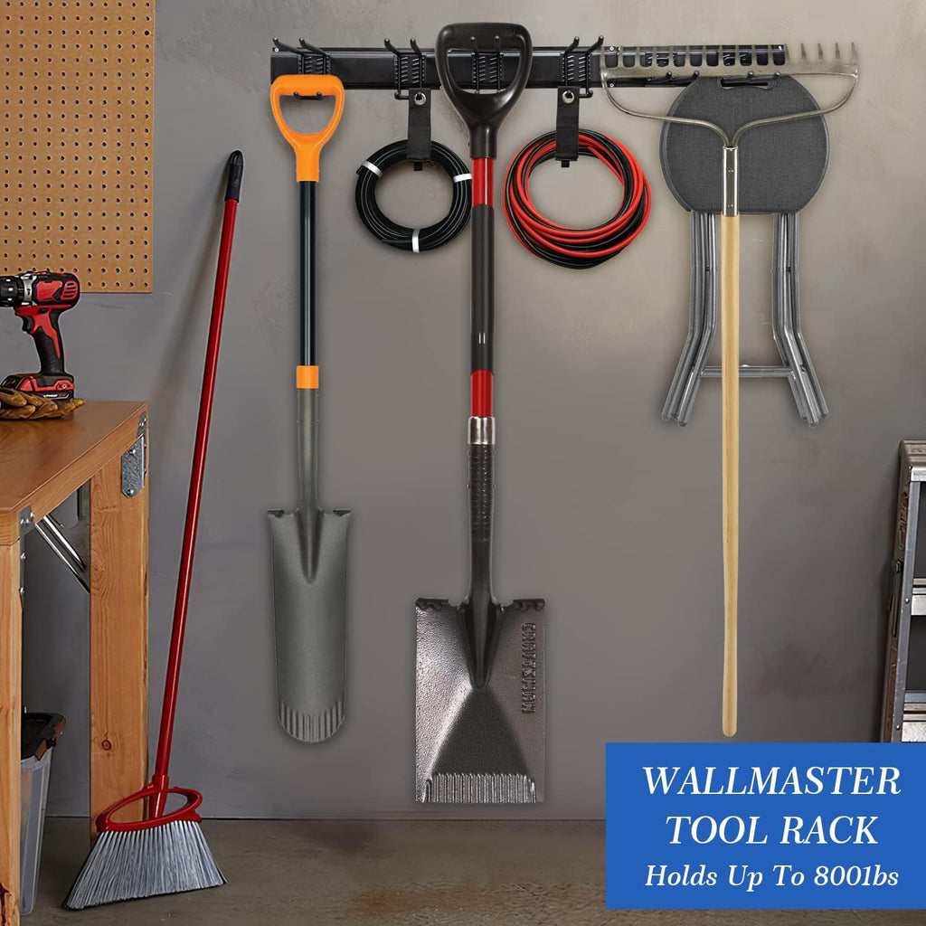 Heavy Duty Steel Garage Tool Storage Rack with Wall Hooks, Pack of 2 Q416634