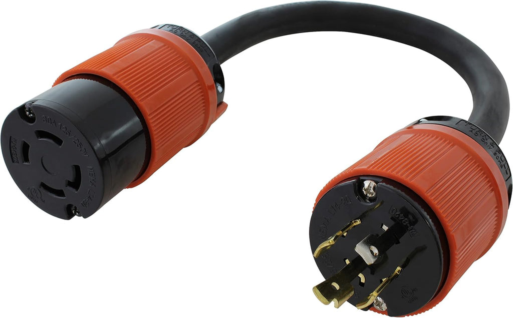 AC WORKS Generator to Transfer Switch L14-30 Inlet Box Adapter, TT-30 RV 30Amp to L14-30, Pack of 2 V2833