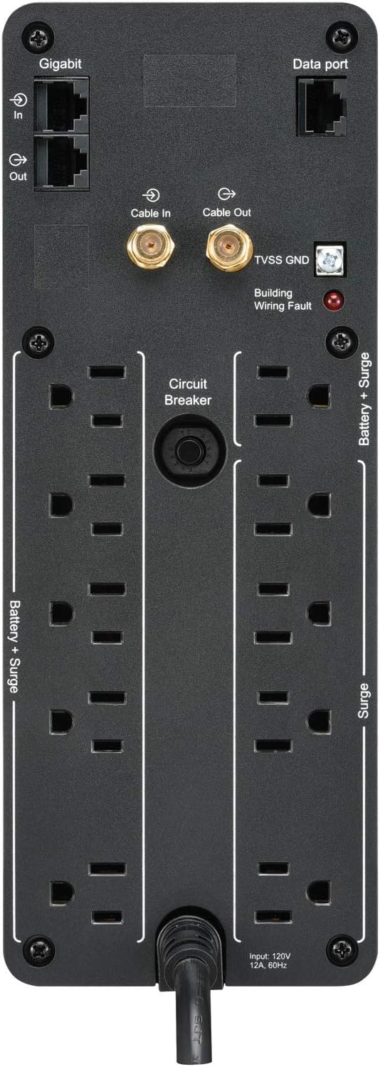APC UPS 1000VA Sine Wave Battery Backup and Surge Protector BR1000MS K241349