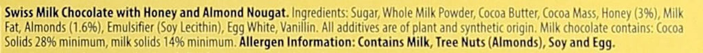 TOBLERONE Swiss Milk Chocolate with Honey and Almond Nougat, 3.5 oz, 6 Bars B40750