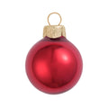 Whitehurst Pearl Finish Glass Christmas Ball Ornaments - 2" (50mm) - Red - 28ct