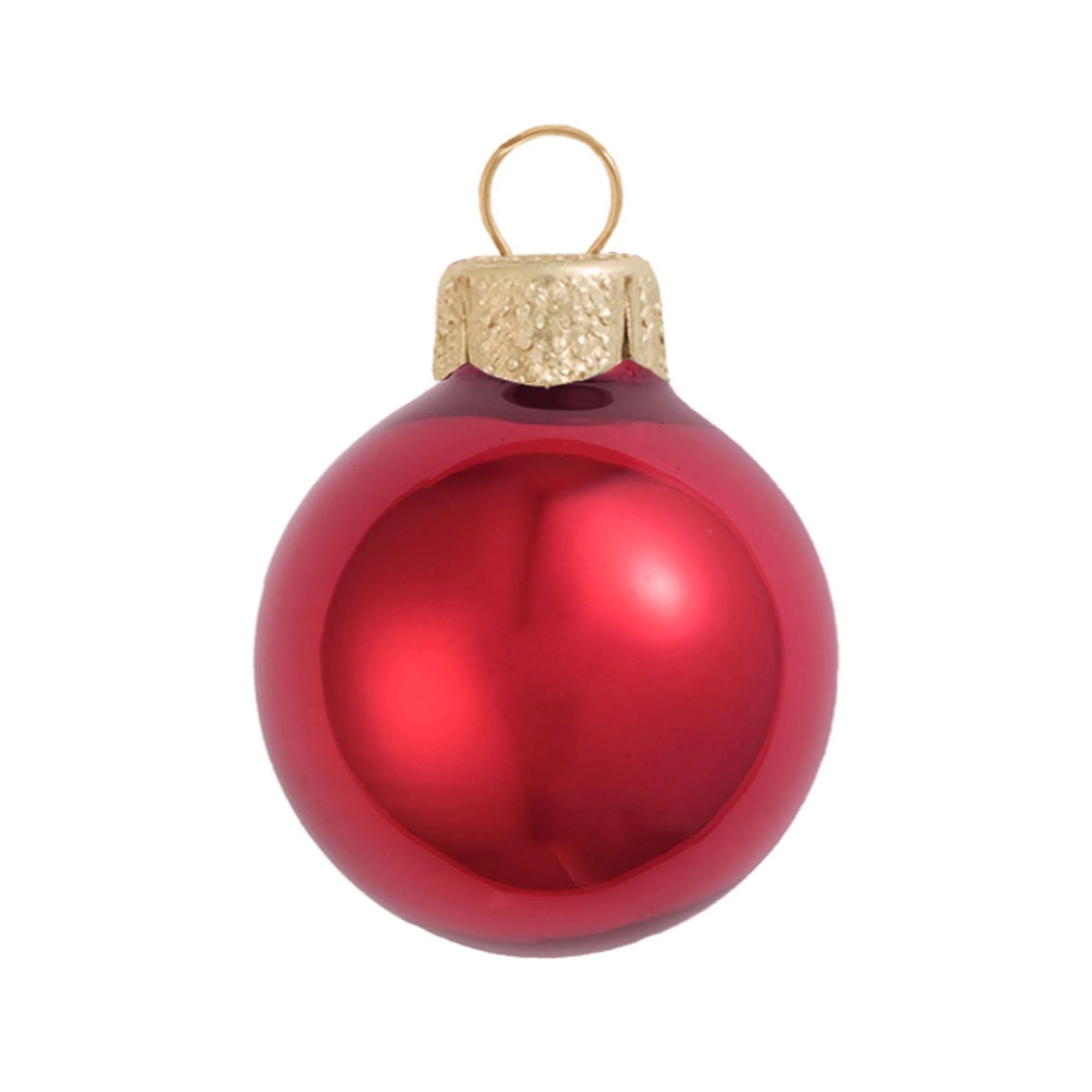 Whitehurst Pearl Finish Glass Christmas Ball Ornaments - 2" (50mm) - Red - 28ct