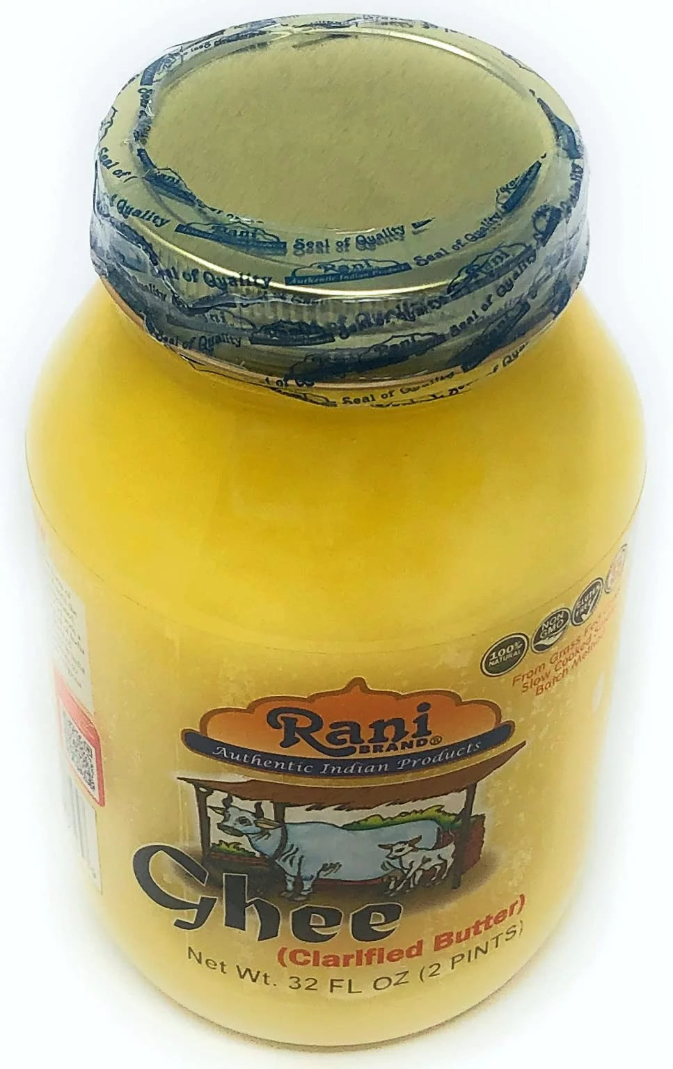 Rani Ghee Pure & Natural from Grass Fed Cows Clarified Butter 32oz Glass Jar H3910