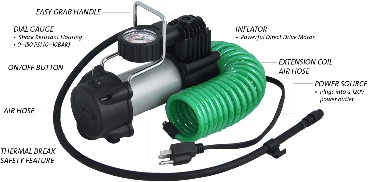 Slime 40045 Home Tire Inflator, Wall Mounted 120V, Heavy Duty, 2X Pro Power, Pack of 2 U595
