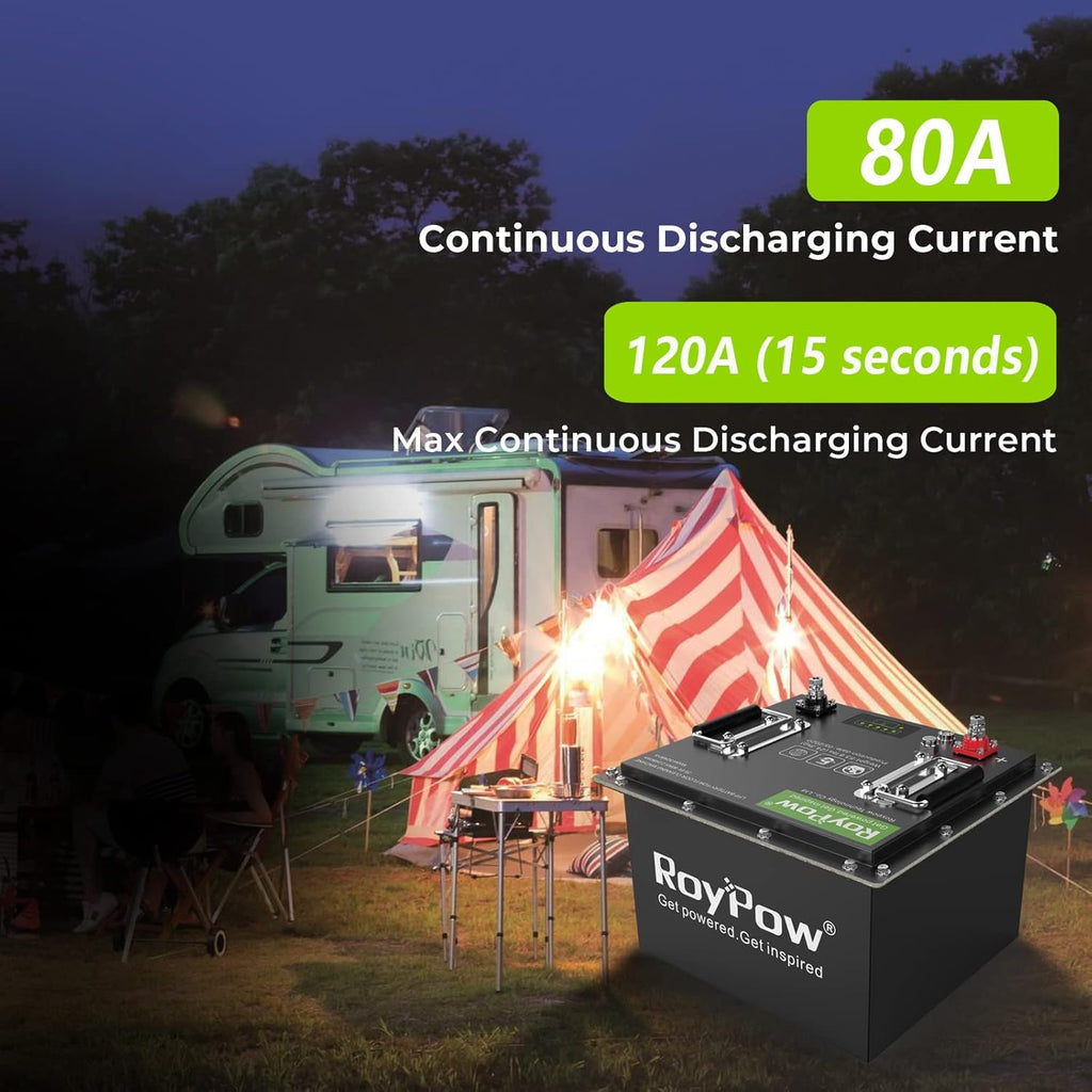 RoyPow 24V 80Ah LiFePO4 Deep Cycle Battery with BMS L7369