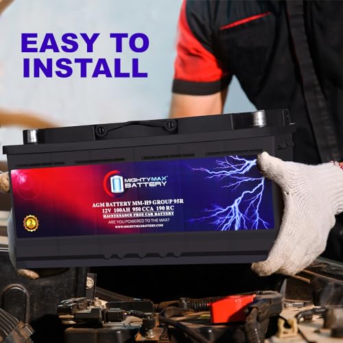 Mighty Max Battery MM-H5 Start and Stop Car Battery, Group Size 47, 12V 60 AH, AGM E711958
